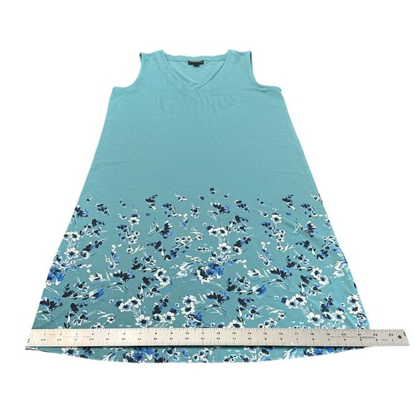 J. Jill Dress Women XS Blue Floral V-Neck A Line Sleeveless Wearever Collection - Picture 10 of 12